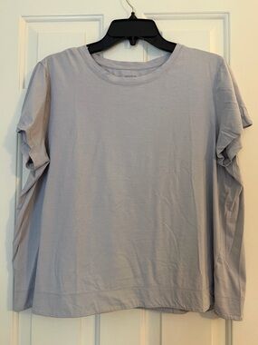 Lafayette 148 New York Light Gray Long Sleeve Tee